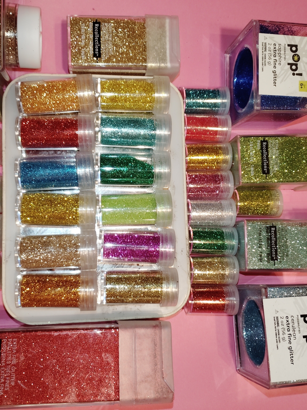 Recollections Assorted Glitter Set - Multicolor Sparkle for Crafts
